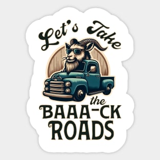 Let's Take The Baaa-ck Roads Sticker